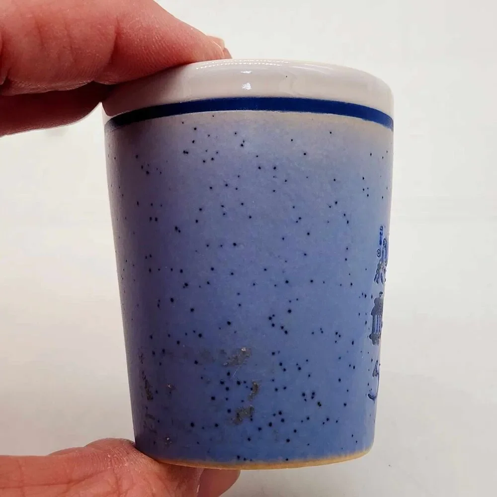 San Francisco Blue Ombre Ceramic Stoneware Shot Glass Collectible Souvenir